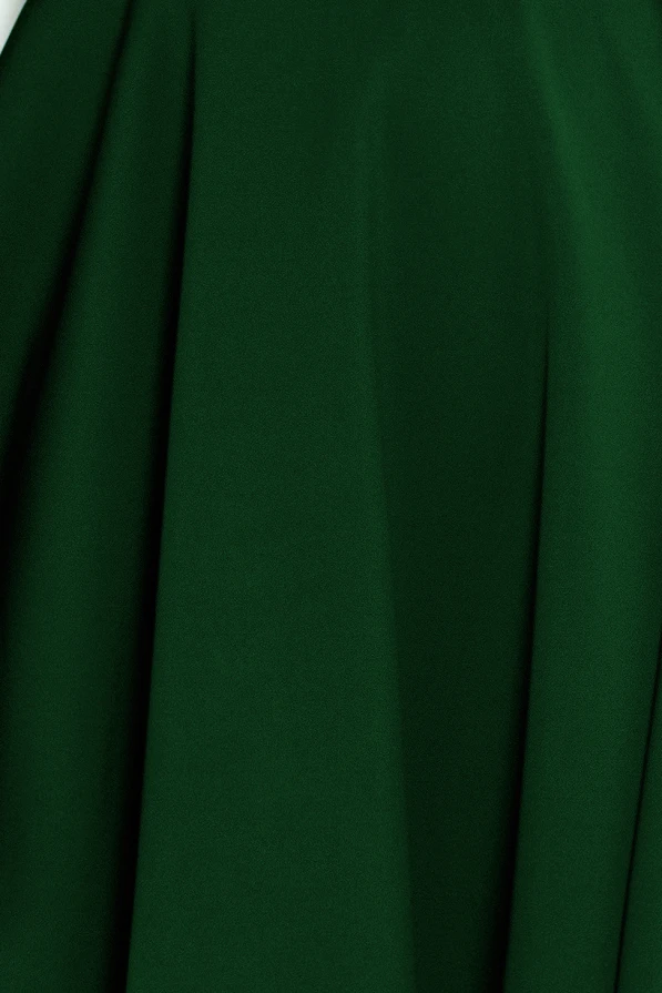 114-10 Ausgestelltes Kleid - herzförmiger Ausschnitt - dunkelgrün